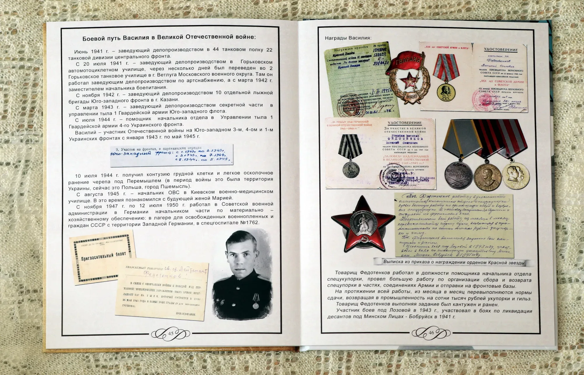 Разворот «Родословная фотокнига» с индивидуальным дизайном №4